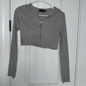 Cropped Hoodie - Gray